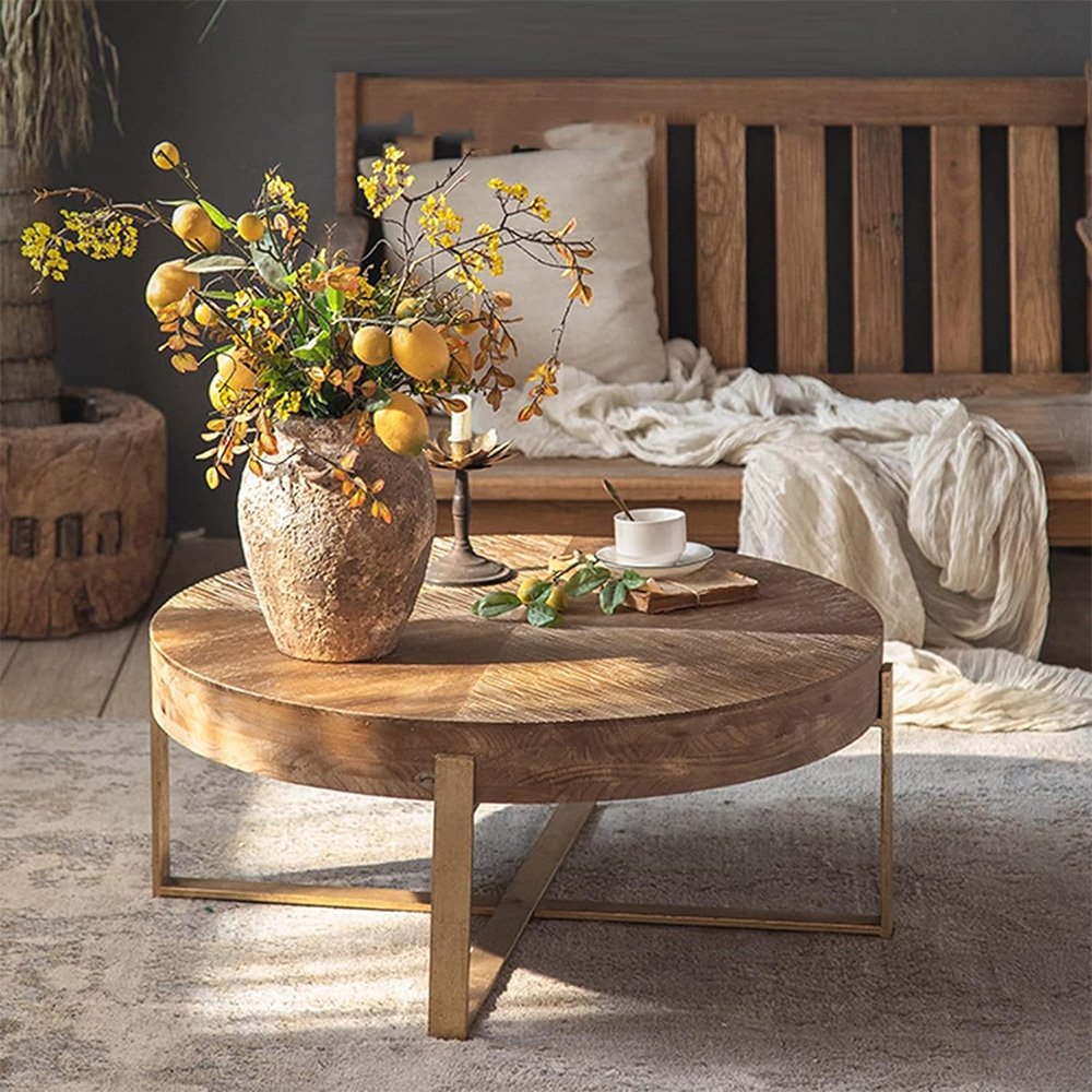 Masa de cafea 82 cm, lemn masiv ColisRound, Homedit - Image 3