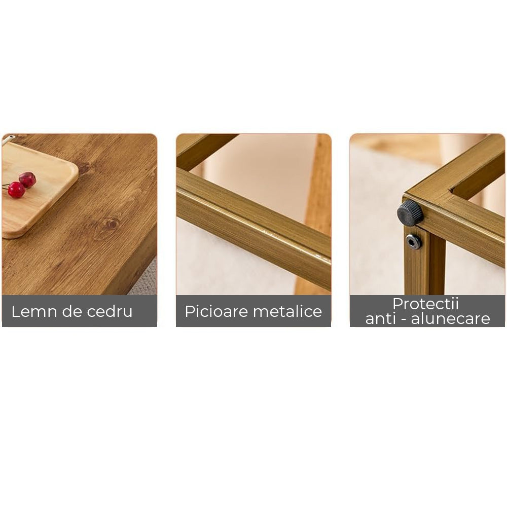 Masa de cafea 82 cm, lemn masiv ColisRound, Homedit - Image 6