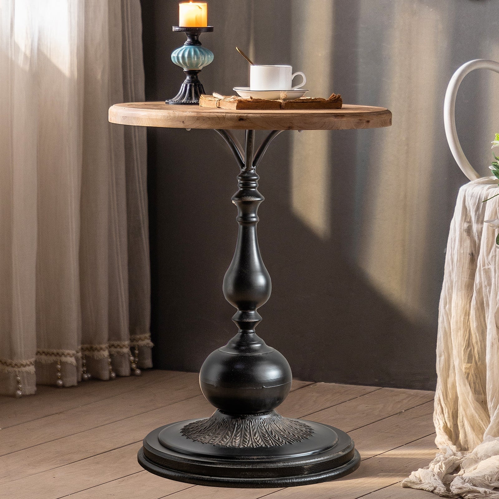 Masuta alb si negru lemn masiv Maxa, Homedit - Image 7