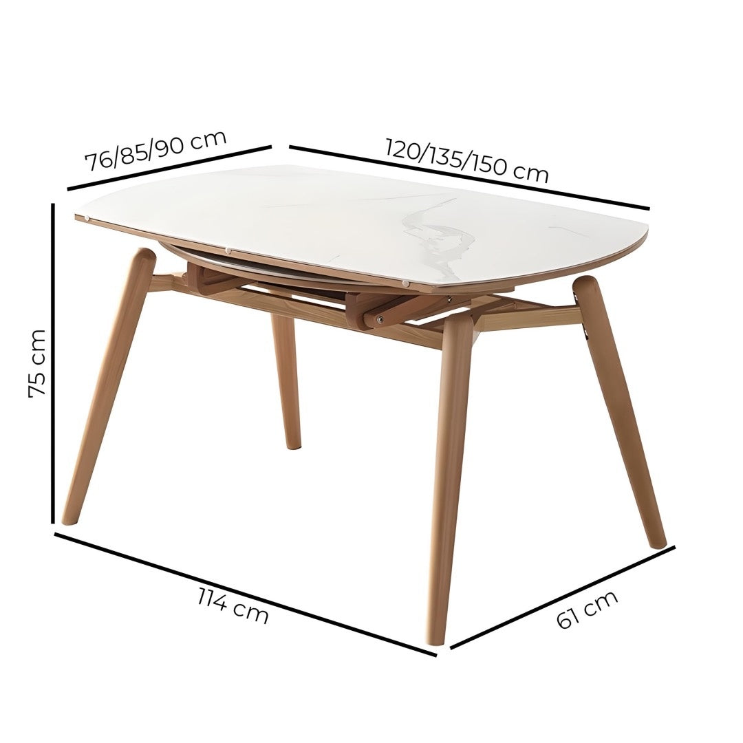 Masa extensibila lemn masiv Flint, masa dining, masa bucatarie Homedit - Image 8