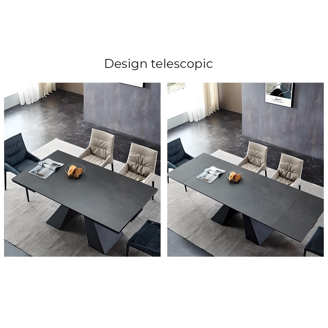 Masa dining extensibila 140 -200 Rock, blat ardezie, masa bucatarie Homedit - Image 4