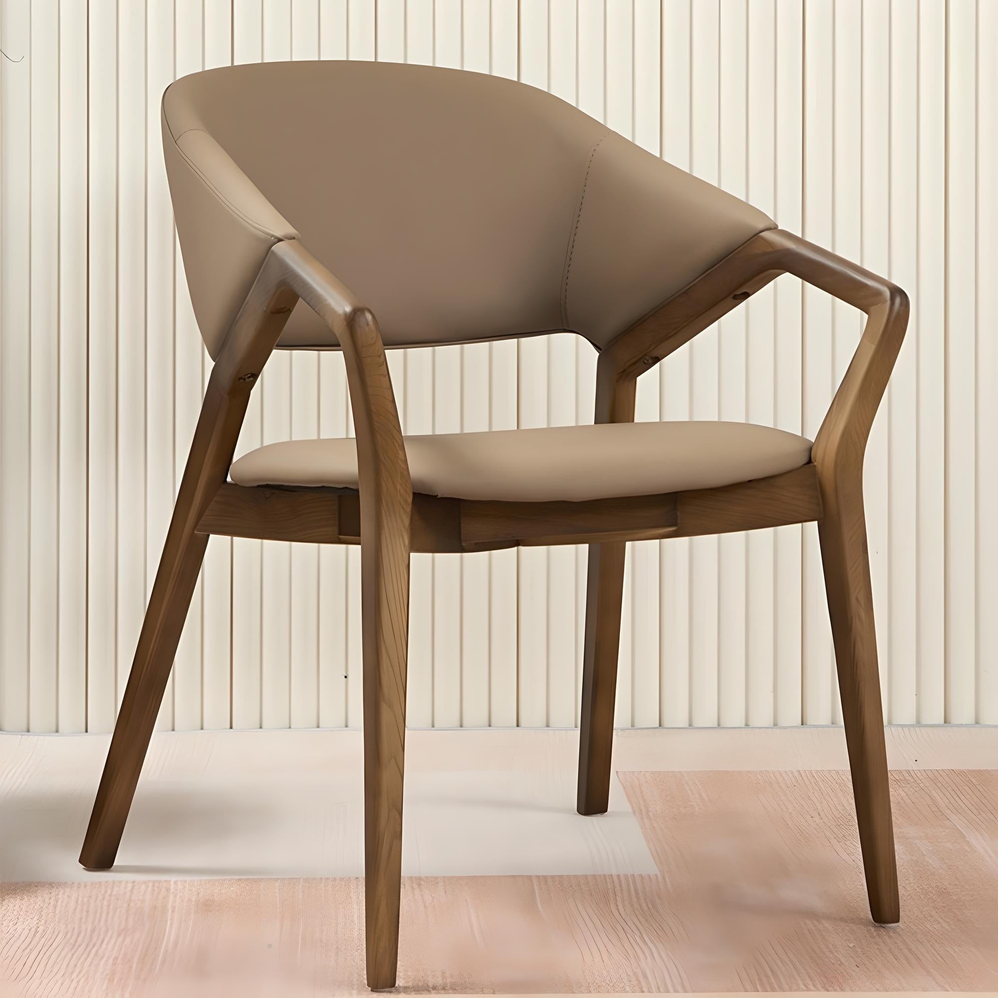 Scaun lemn masiv si piele Retreat, Homedit - Image 3