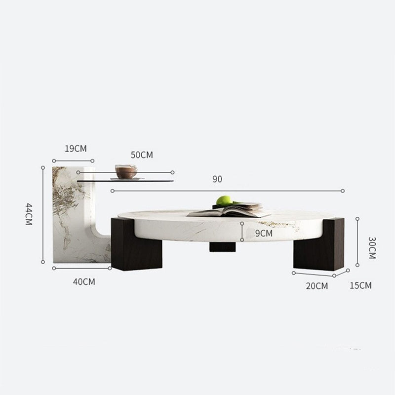Masa cafea lemn, 90 + 40 cm x 44 cm Affair, Homedit - Image 9