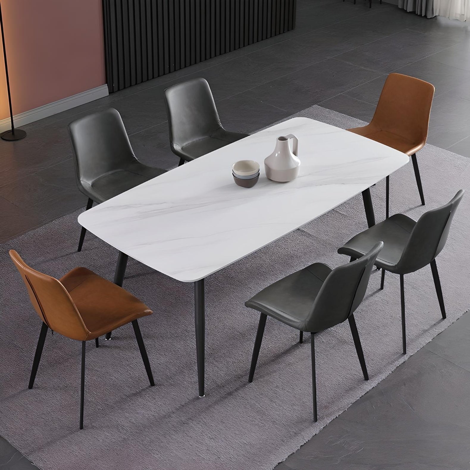 Masa dining lemn si piatra naturala Highness, masa bucatarie, Homedit - Image 2