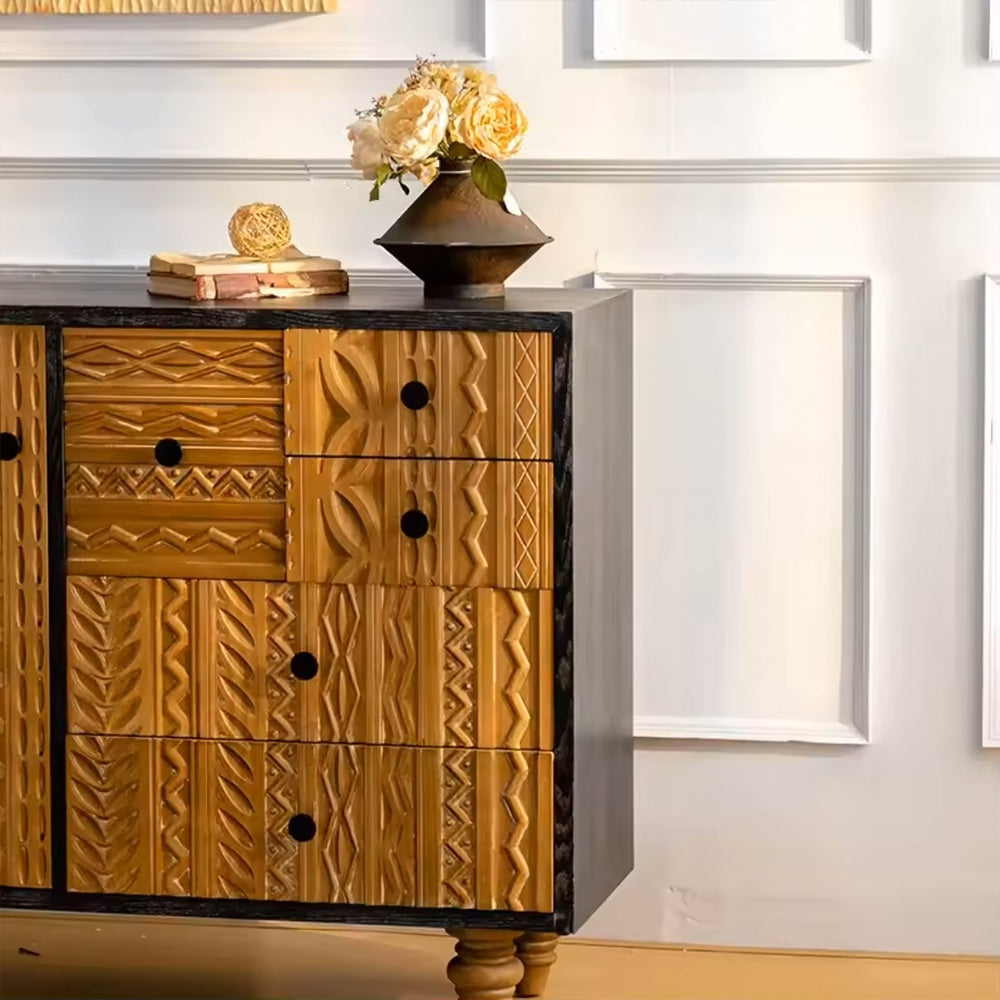 Comoda cu design compact Bungalow, finisaj natural. Disponibilă pe Homedit.ro!, 106 cm x 88 cm x 40 cm, Homedit - Image 5