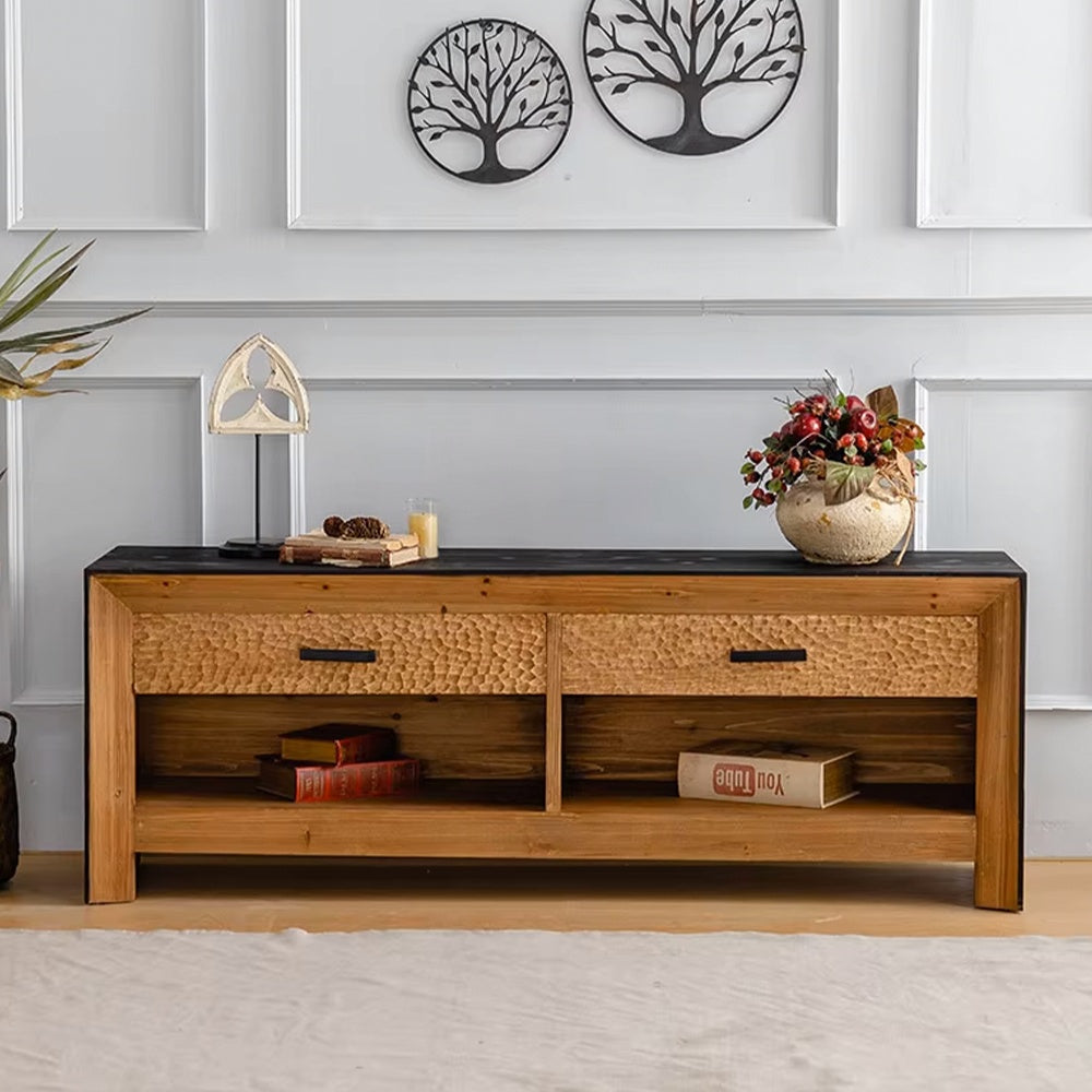 Comoda TV, 160 x 59 x 40 cm lemn masiv Wabi, Homedit - Image 2