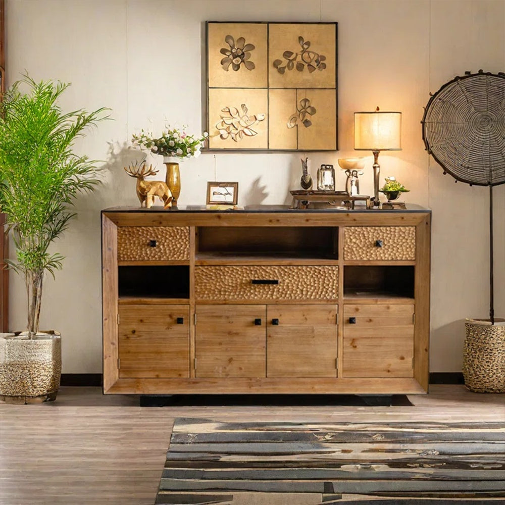 Consola mobilier din lemn masiv, comoda Wabi, 160 cm x 95 cm x 40 cm, Homedit - Image 4
