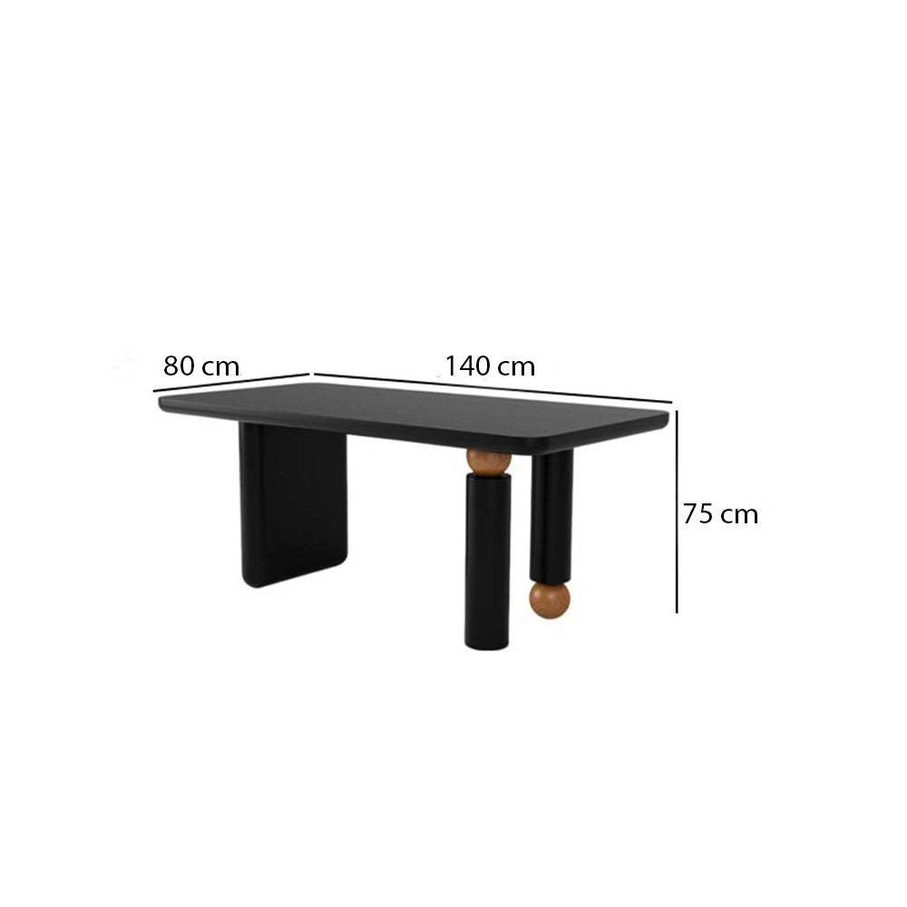 Masa dining sau birou din lemn de stejar 140 cm Gaoli, Homedit - Image 8