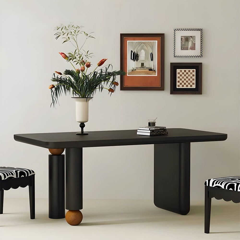 Masa dining sau birou din lemn de stejar 140 cm Gaoli, Homedit - Image 3