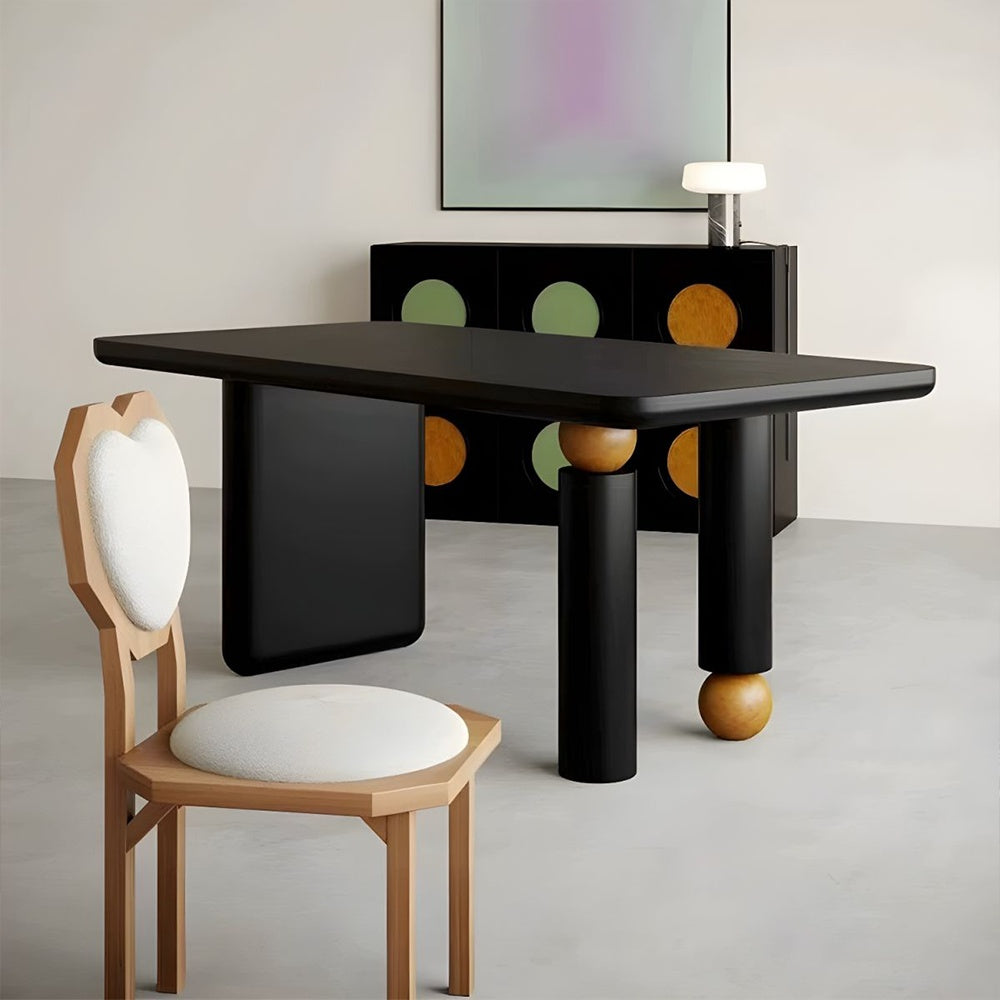 Masa dining sau birou din lemn de stejar 140 cm Gaoli, Homedit - Image 5