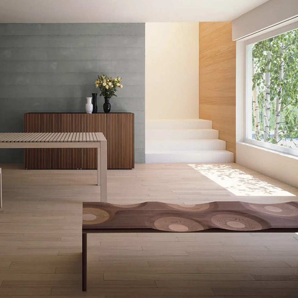 Banca premium din lemn masiv de frasin Ripples 160 cm x 45 cm x 40 cm, Homedit - Image 4