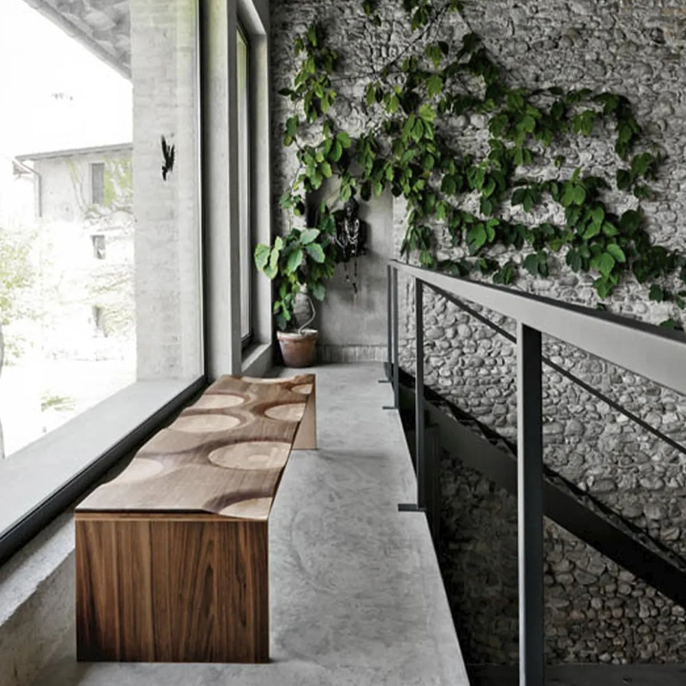 Banca premium din lemn masiv de frasin Ripples 160 cm x 45 cm x 40 cm, Homedit - Image 3