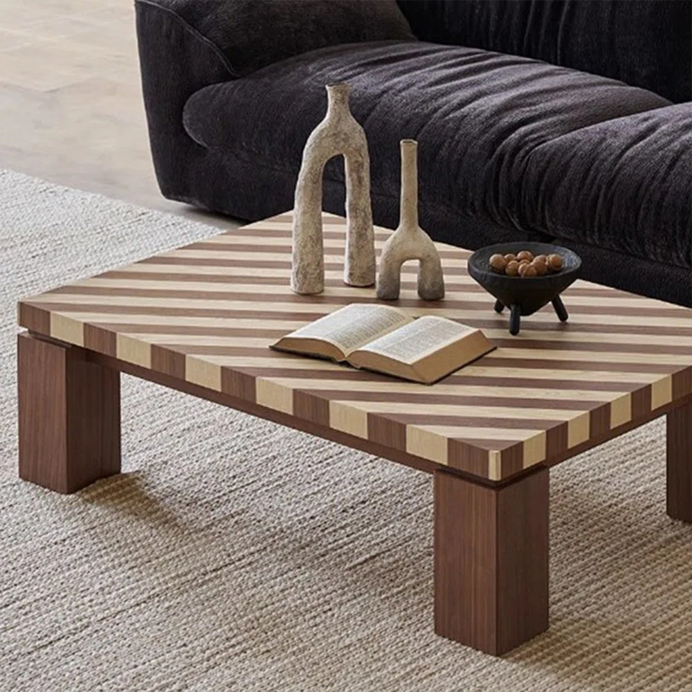 Masuta de cafea Stripes din lemn masiv de stejar, 135 cm x 60 cm x 38 cm, Homedit - Image 7
