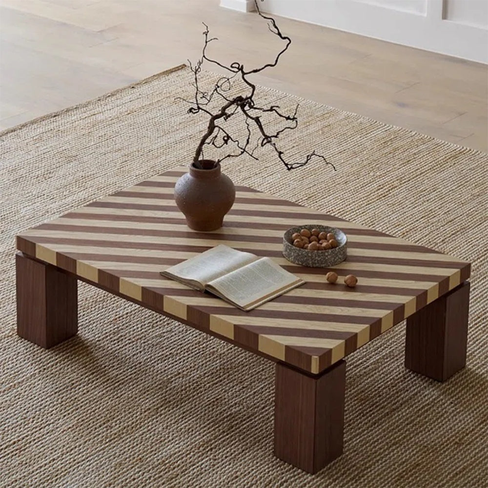 Masuta de cafea Stripes din lemn masiv de stejar, 135 cm x 60 cm x 38 cm, Homedit - Image 3