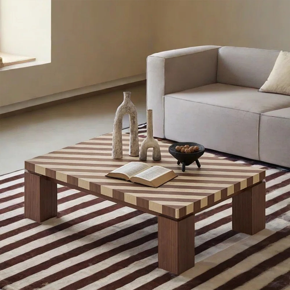Masuta de cafea Stripes din lemn masiv de stejar, 135 cm x 60 cm x 38 cm, Homedit - Image 5