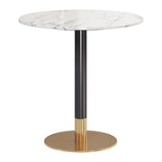 Masa Cocktail 80 x 75 cm Marble Brushed gold, auriu periat si piatra Homedit - Image 6