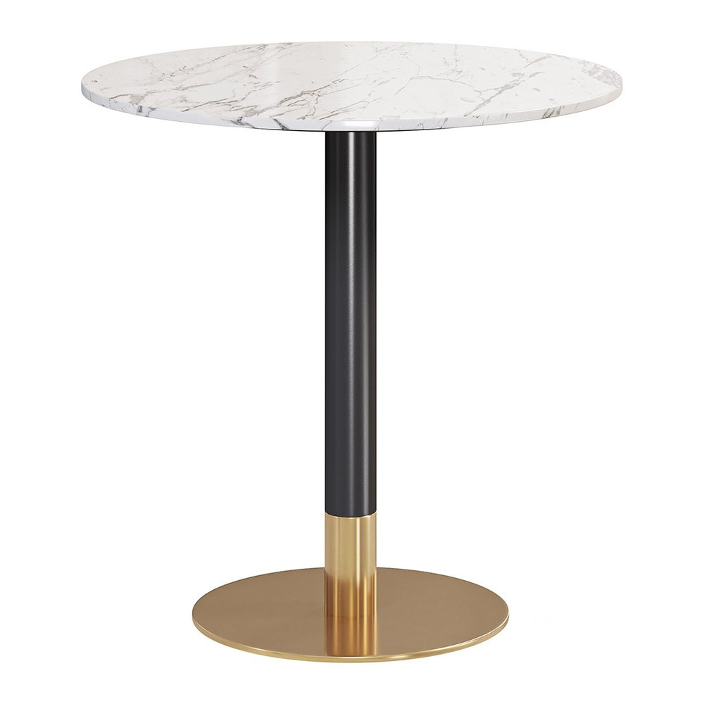 Masa Cocktail 80 x 75 cm Marble Brushed gold, auriu periat si piatra Homedit - Image 6