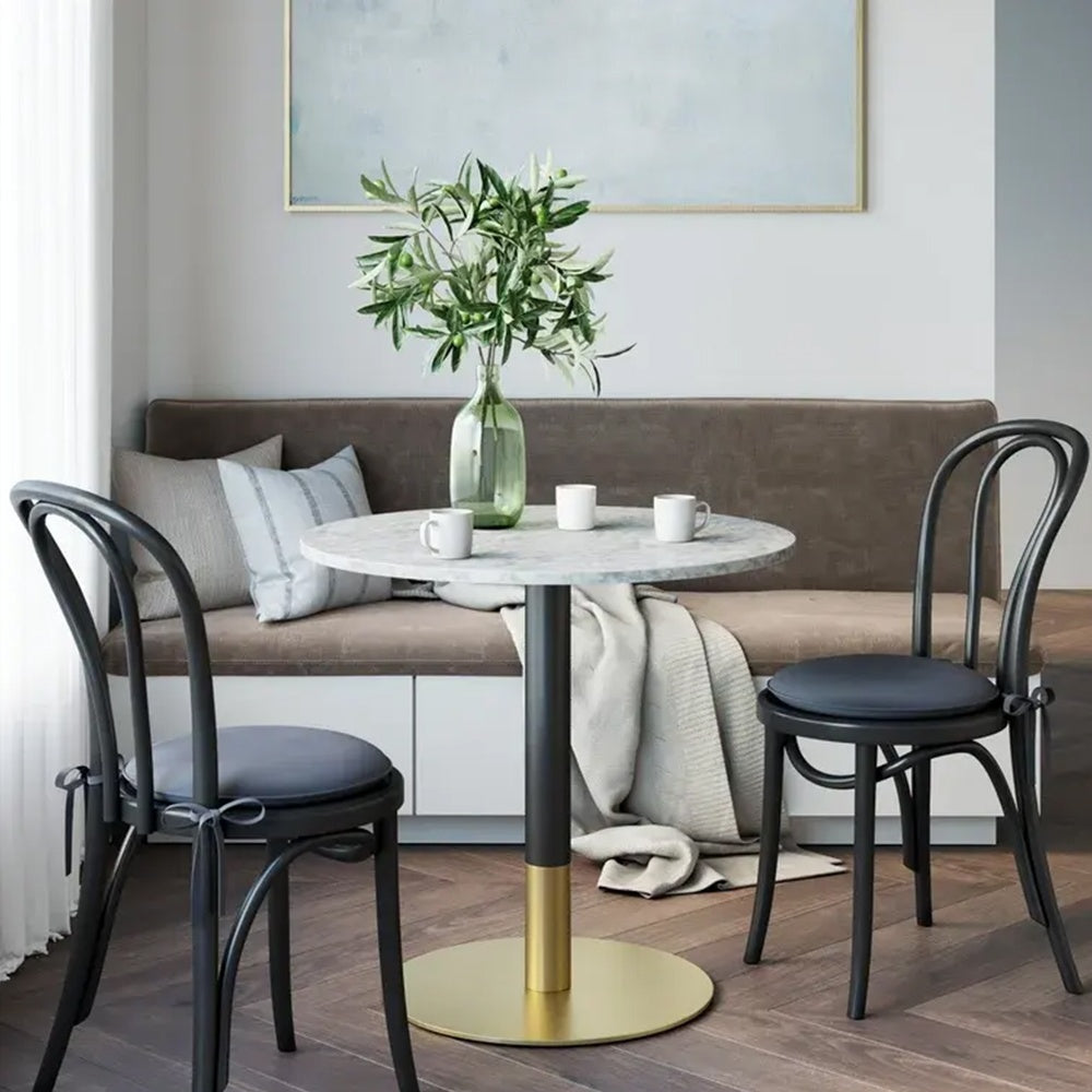 Masa Cocktail 80 x 75 cm Marble Brushed gold, auriu periat si piatra Homedit - Image 3