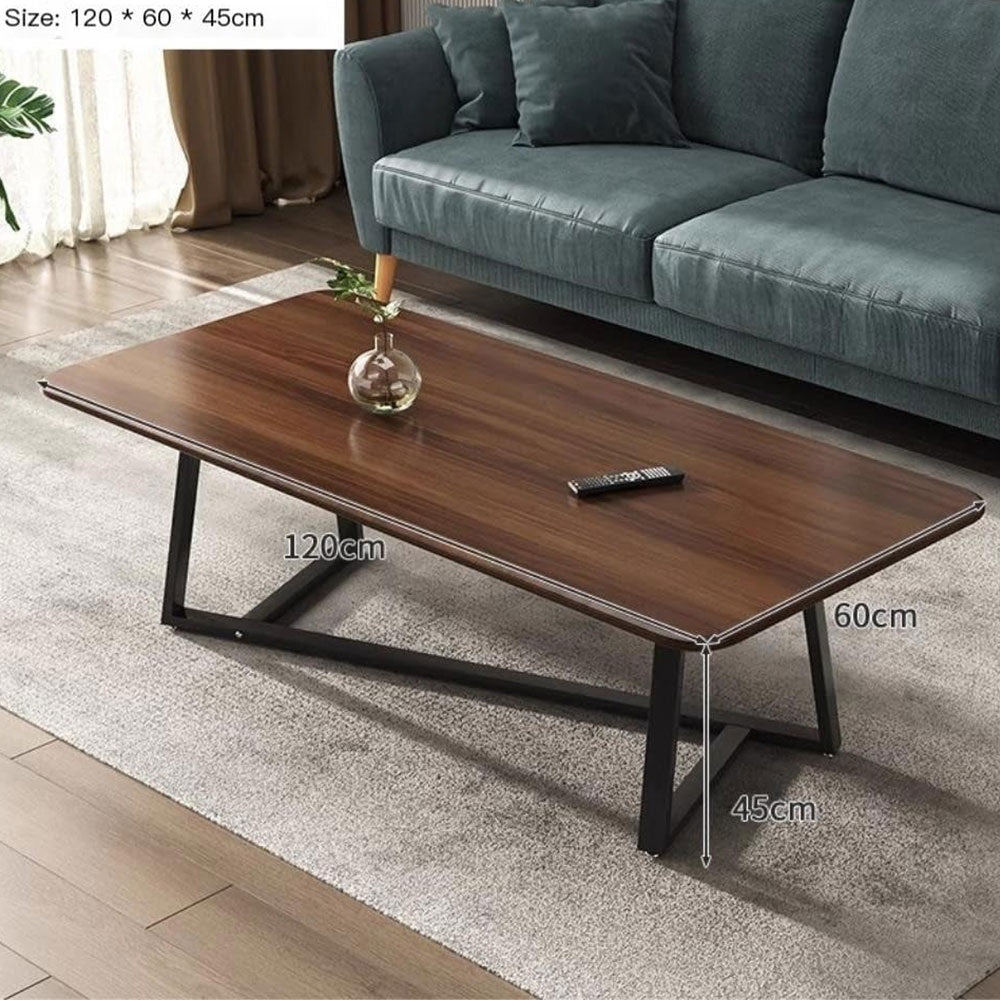 Masuta premium cafea, 120 cm x 60 cm x 45 cm, Walnut din lemn si otel, Homedit - Image 2