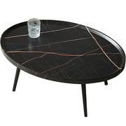 Masuta de cafea din MDF infoliat, 80 cm x 55 cm x 38 cm, masuta living premium Negru Marmura, Homedit - Image 3