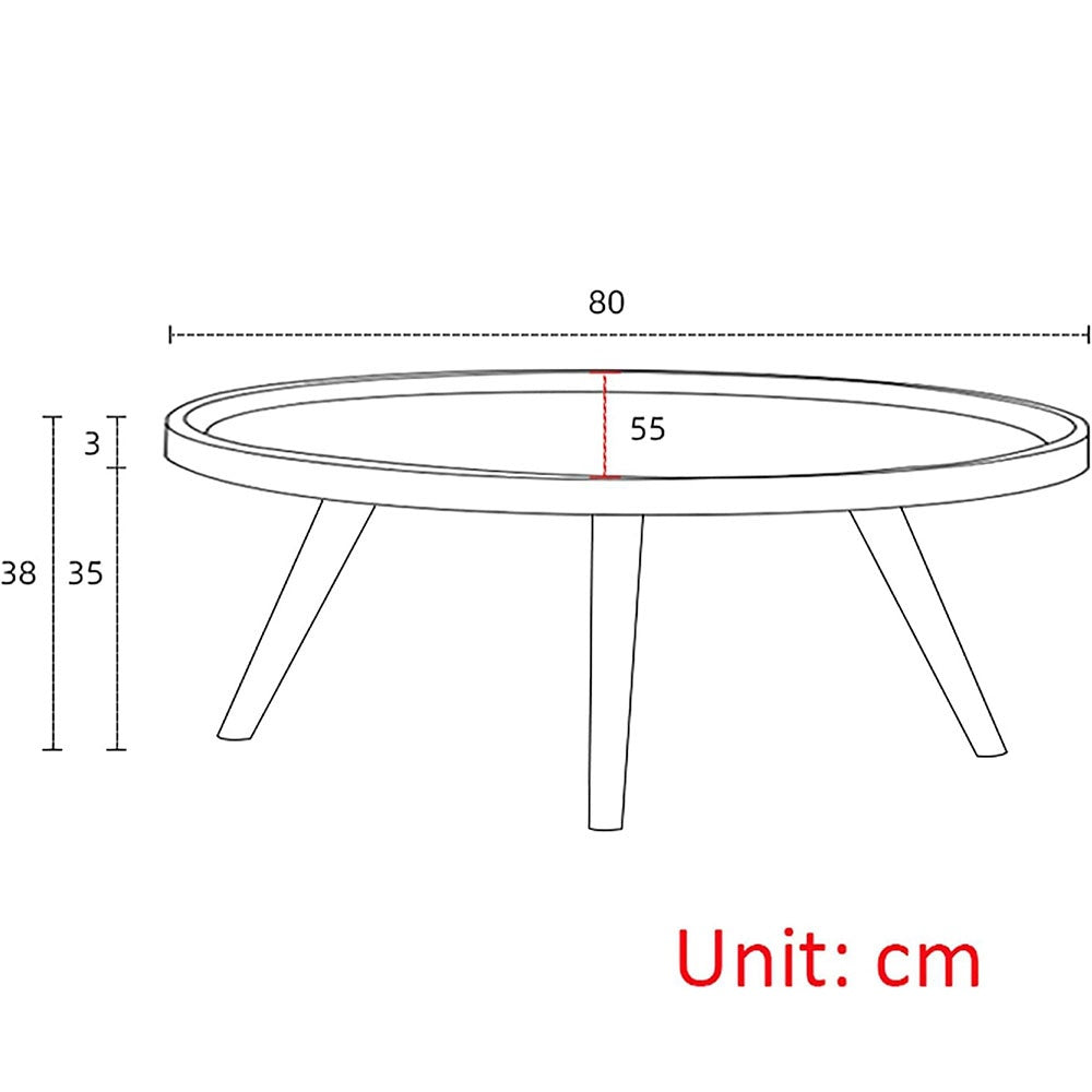 Masuta de cafea din MDF infoliat, 80 cm x 55 cm x 38 cm, masuta living premium Negru Marmura, Homedit - Image 5
