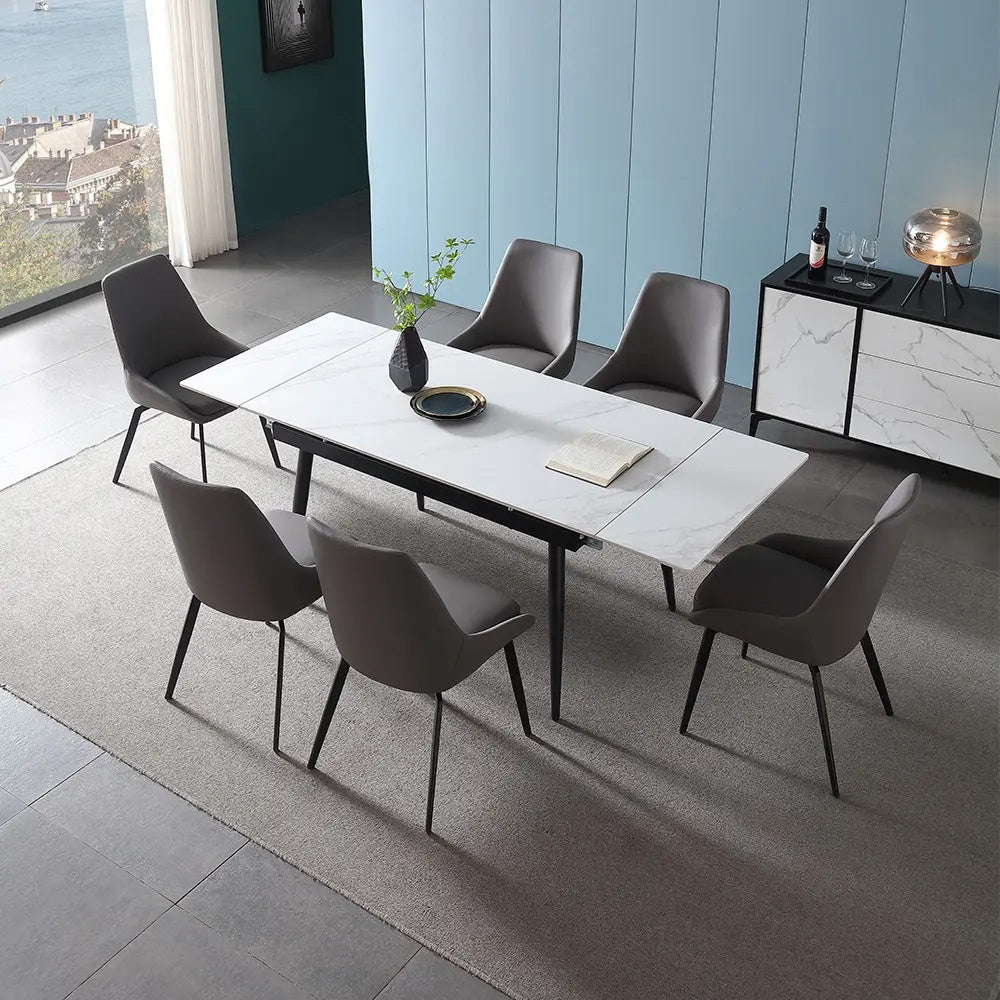 Masa Dining Extensibila 120 - 180 cm Ageless Stone, Premium, Homedit - Image 6