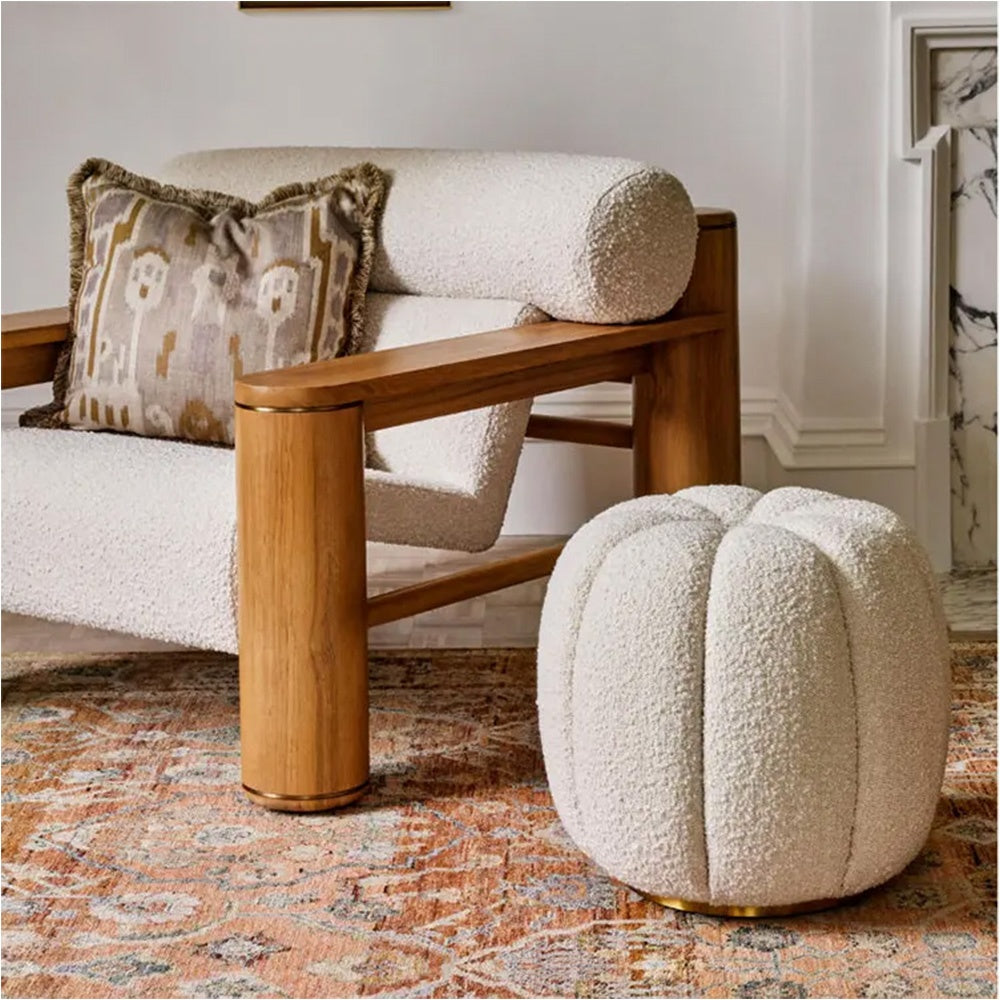 Taburet Premium Charlotte Boucle, 43 x 43 x 48 cm, Homedit - Image 3