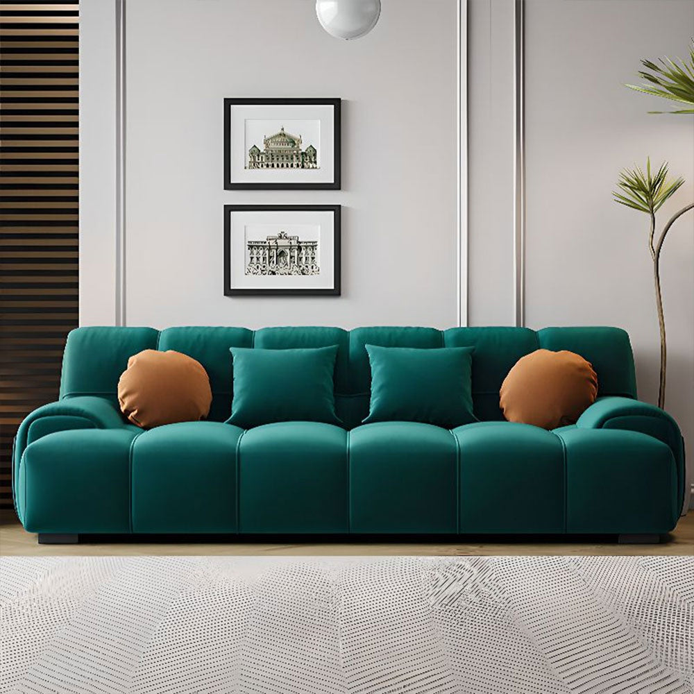 Canapea extensibila Dezine, din catifea, 200 cm x 140 cm, Homedit - Image 2