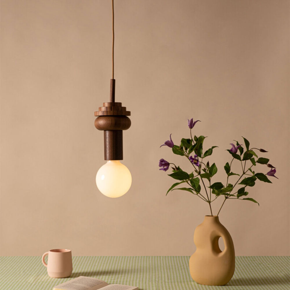 Lampa suspendata Century 3 din lemn de frasin, 9.5 cm x 32 cm, Homedit - Image 3
