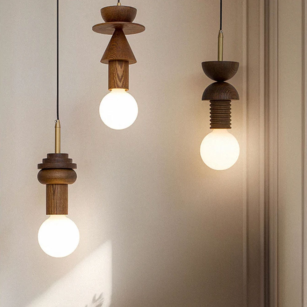 Lampa suspendata Century 3 din lemn de frasin, 9.5 cm x 32 cm, Homedit - Image 5