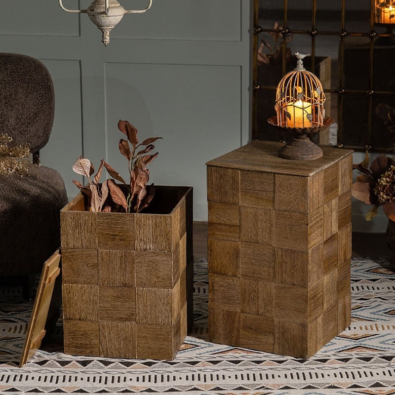 Masuta/ noptiera lemn masiv Squares, 50 cm x 36 cm, Homedit - Image 4