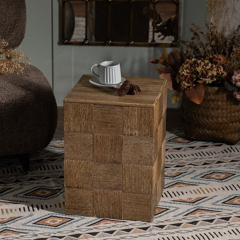 Masuta/ noptiera lemn masiv Squares, 50 cm x 36 cm, Homedit - Image 3