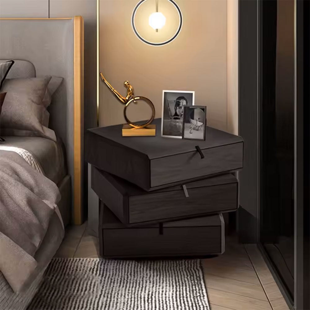 Noptiera Opus Smoky Brown, cu sertare rotative, 50 x 40 x 50 cm, Homedit - Image 4