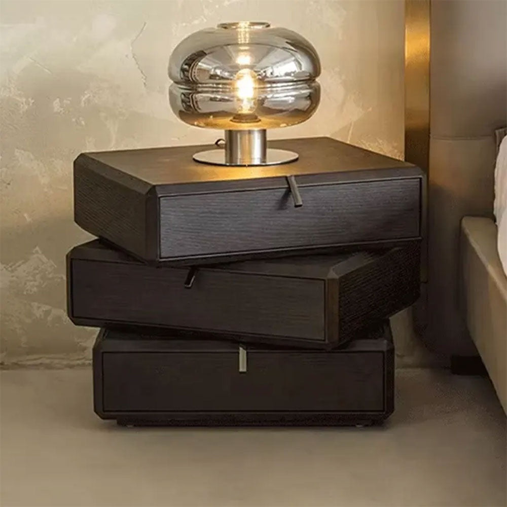 Noptiera Opus Smoky Brown, cu sertare rotative, 50 x 40 x 50 cm, Homedit - Image 2