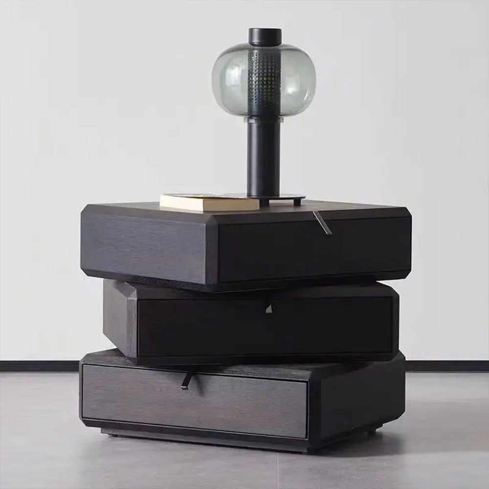 Noptiera Opus Smoky Brown, cu sertare rotative, 50 x 40 x 50 cm, Homedit - Image 3