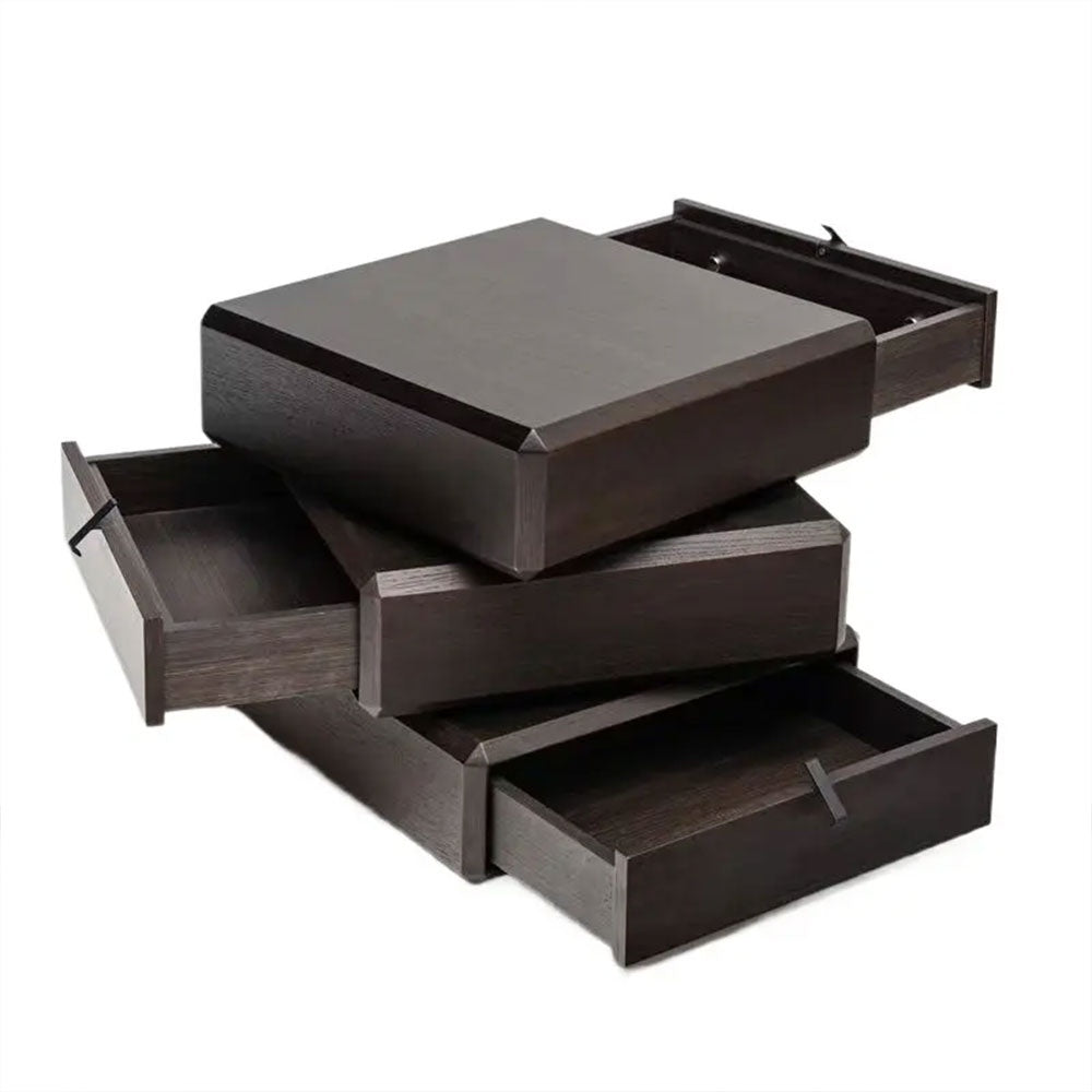 Noptiera Opus Smoky Brown, cu sertare rotative, 50 x 40 x 50 cm, Homedit - Image 5
