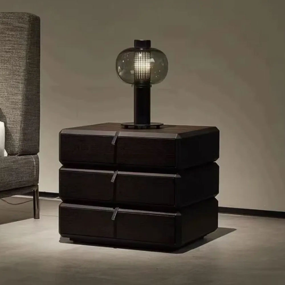 Noptiera Opus Smoky Brown, cu sertare rotative, 50 x 40 x 50 cm, Homedit - Image 6