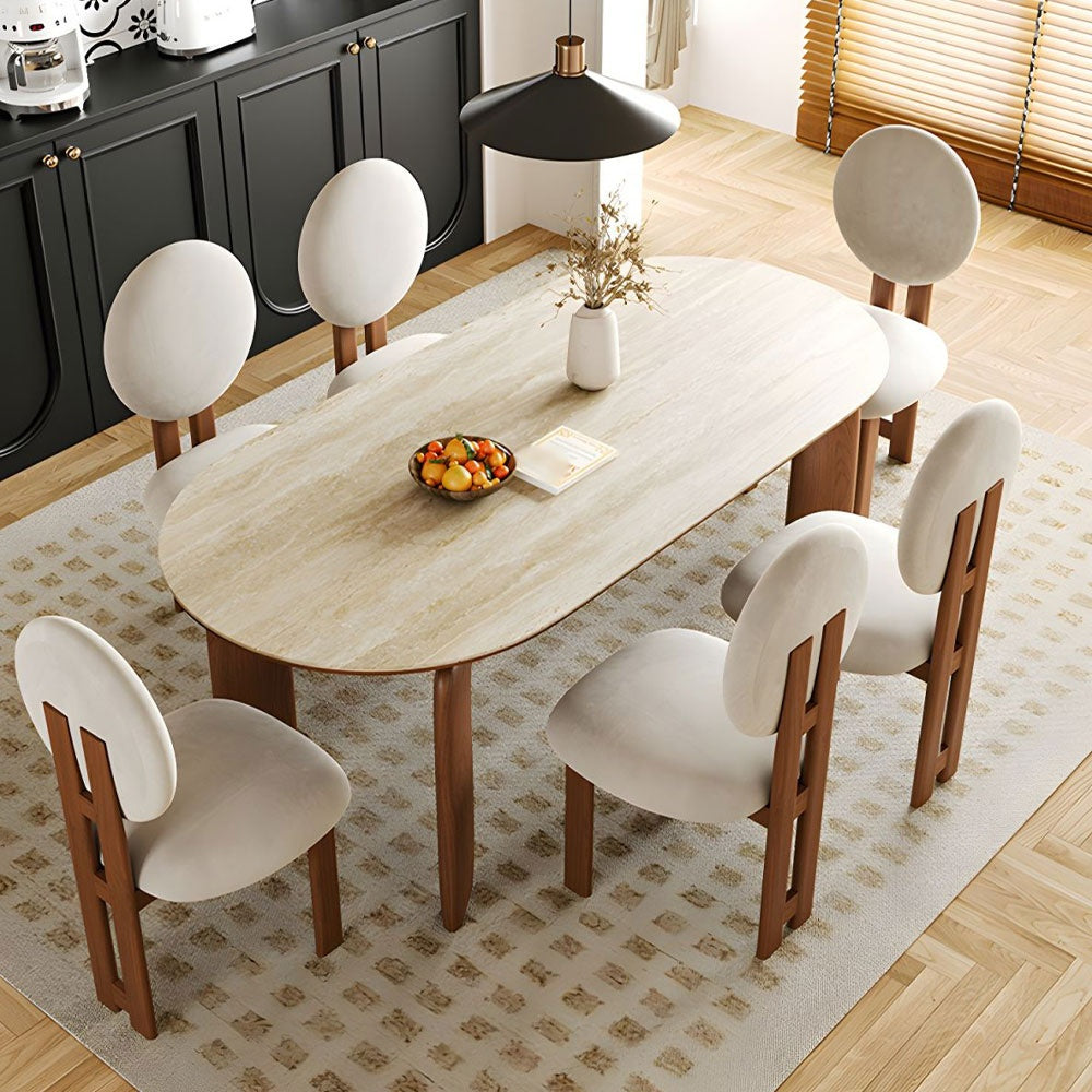 Masa premium Lyon, lemn masiv de frasin si blat din ardezie, maro, 140 x 80 cm, Homedit - Image 4