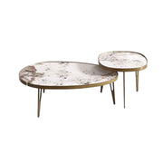 Set Masa cafea premium 110 x 70 x 35 cm / 56 x 56 x 45 cm Capri, blat din piatra, , Homedit - Image 7