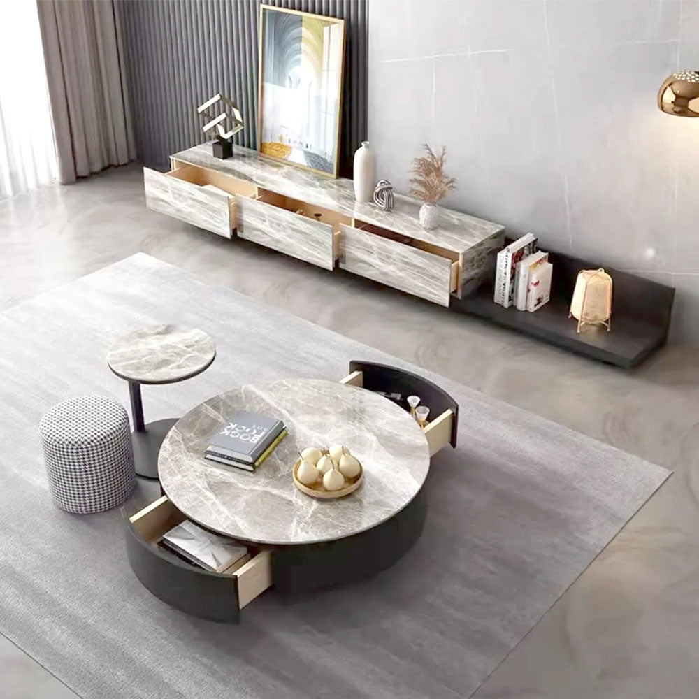 set  masa cafea , Comoda tv extensibila, (180-260) x 40 x 29 cm Nicole, Homedit - Image 7