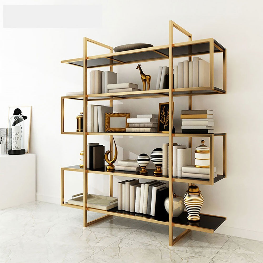 Consola premium Credo, biblioteca cu polite din sticla securizata, 200 x 100 x 45 cm, Homedit - Image 4