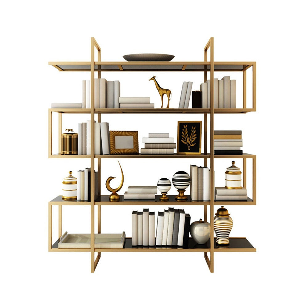 Consola premium Credo, biblioteca cu polite din sticla securizata, 200 x 100 x 45 cm, Homedit - Image 6