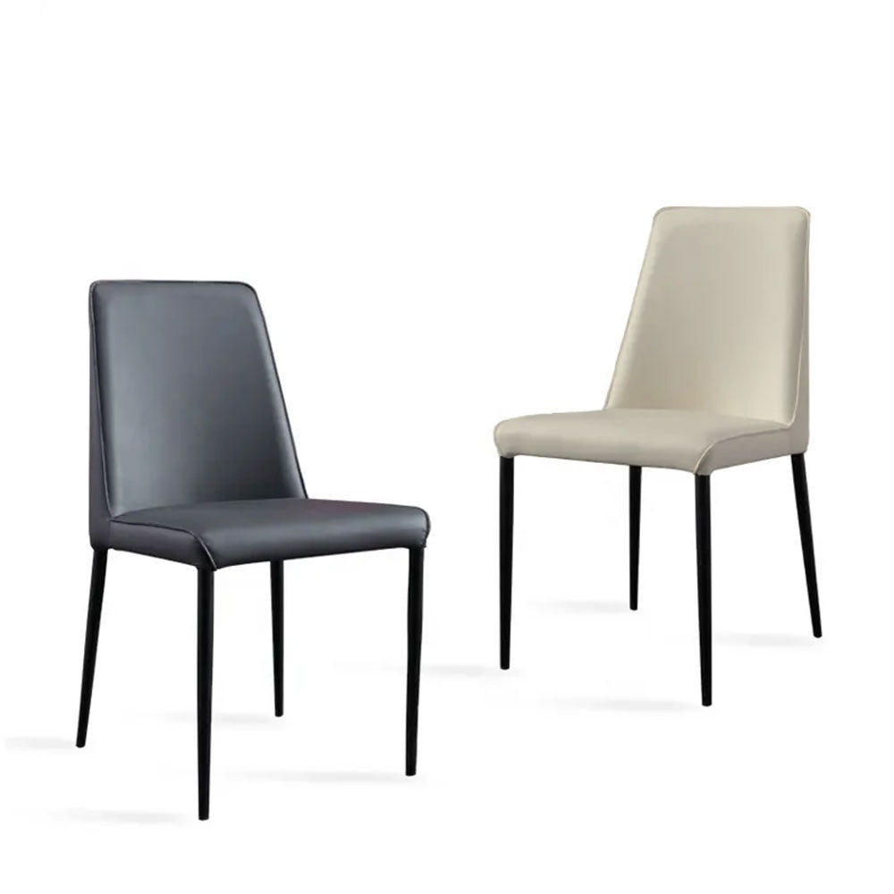 Scaun piele gri trafic intens, scaun horeca Fellini 81,5 x 45 x 42 cm, Homedit - Image 3