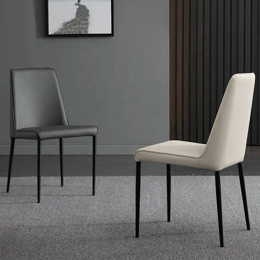 Scaun piele gri trafic intens, scaun horeca Fellini 81,5 x 45 x 42 cm, Homedit - Image 4