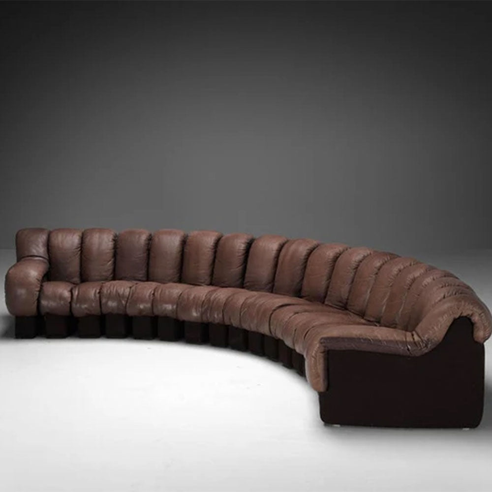 Canapea modulara premium Snake, 24 buc din lemn masiv si tapiterie piele, Homedit - Image 4
