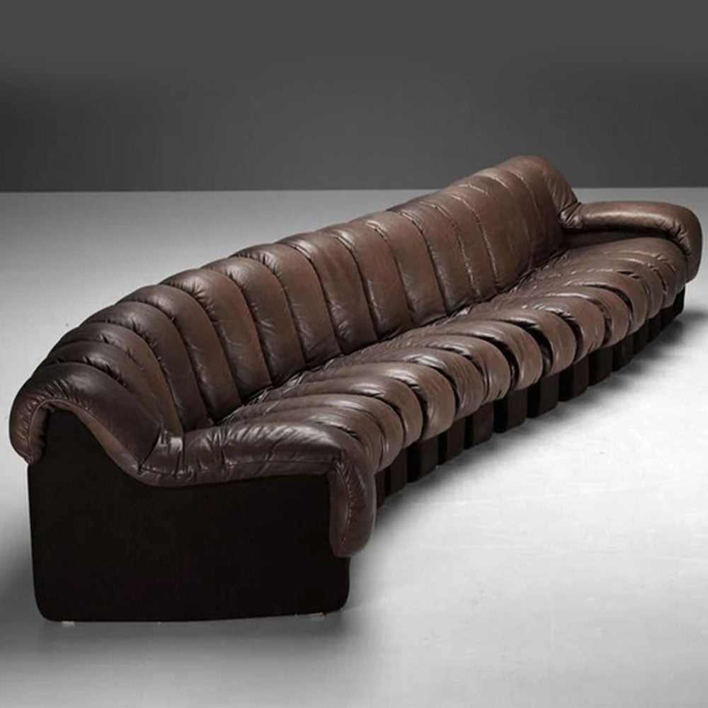 Canapea modulara premium Snake, 24 buc din lemn masiv si tapiterie piele, Homedit - Image 2
