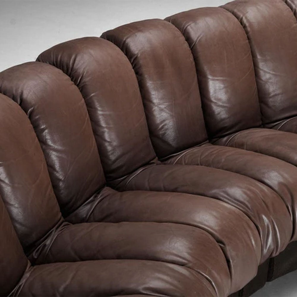 Canapea modulara premium Snake, 24 buc din lemn masiv si tapiterie piele, Homedit - Image 7