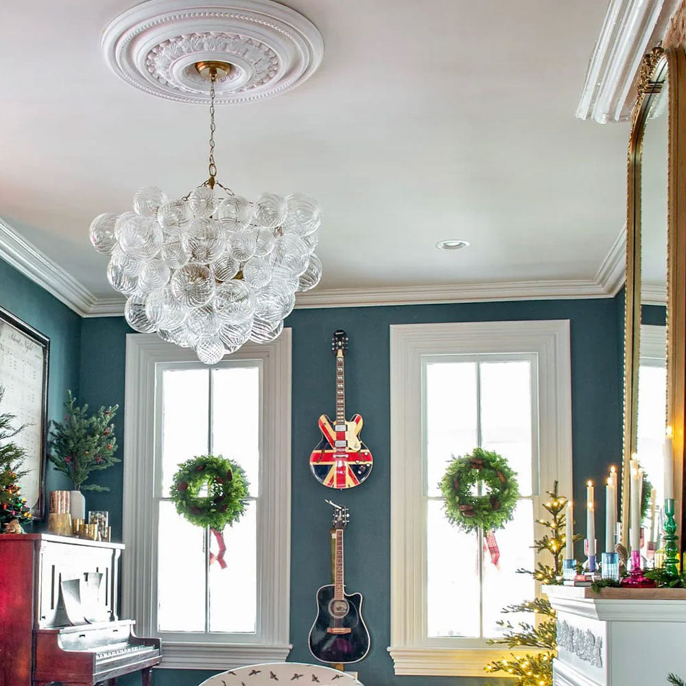 Candelabru Edmonton, sticla si otel, cu 6 sau 12 lumini, Homedit - Image 19