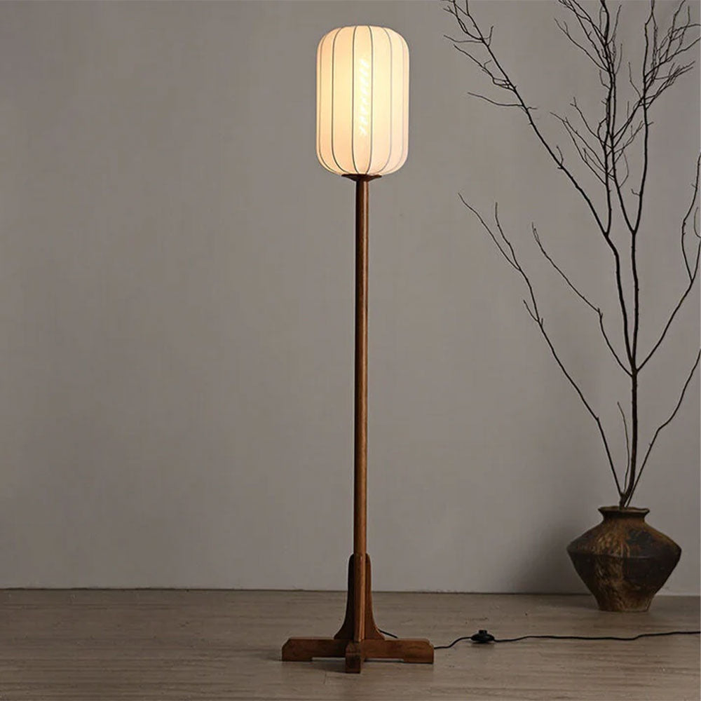 Lampa de podea Aoky, stejar si stofa, 175 x 26 cm, E27, Homedit - Image 4
