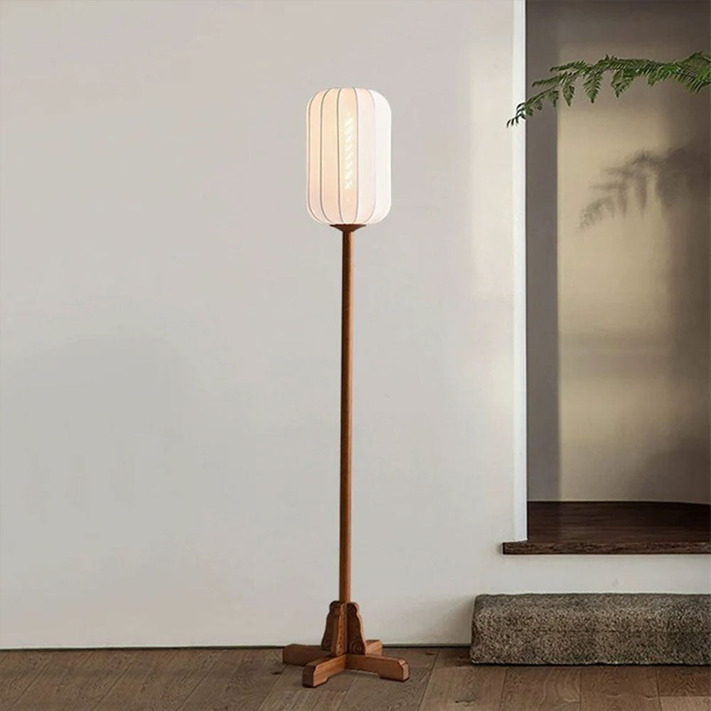 Lampa de podea Aoky, stejar si stofa, 175 x 26 cm, E27, Homedit - Image 5